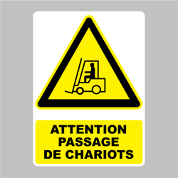 Sticker Panneau attention passage de chariots