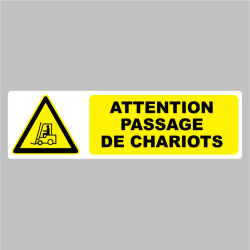 Sticker Pictogramme attention passage de chariots