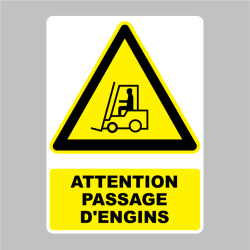 Sticker Panneau attention passage d'engins