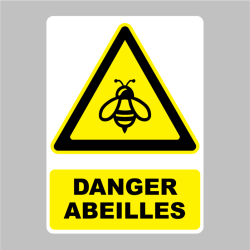 Sticker Panneau Danger abeilles