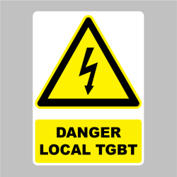 Sticker Panneau Danger local TGBT