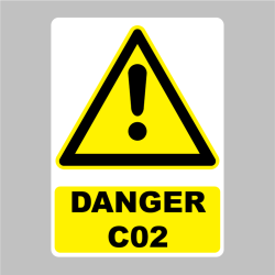 sticker Panneau danger CO2