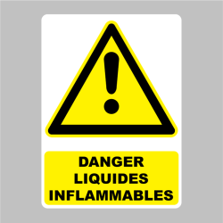 Sticker Panneau danger liquides inflammables