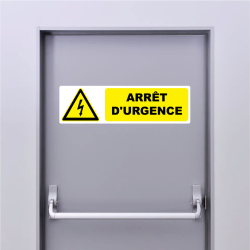 Autocollant Pictogramme arrêt d'urgence