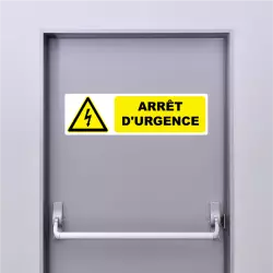 Autocollant Pictogramme arrêt d'urgence