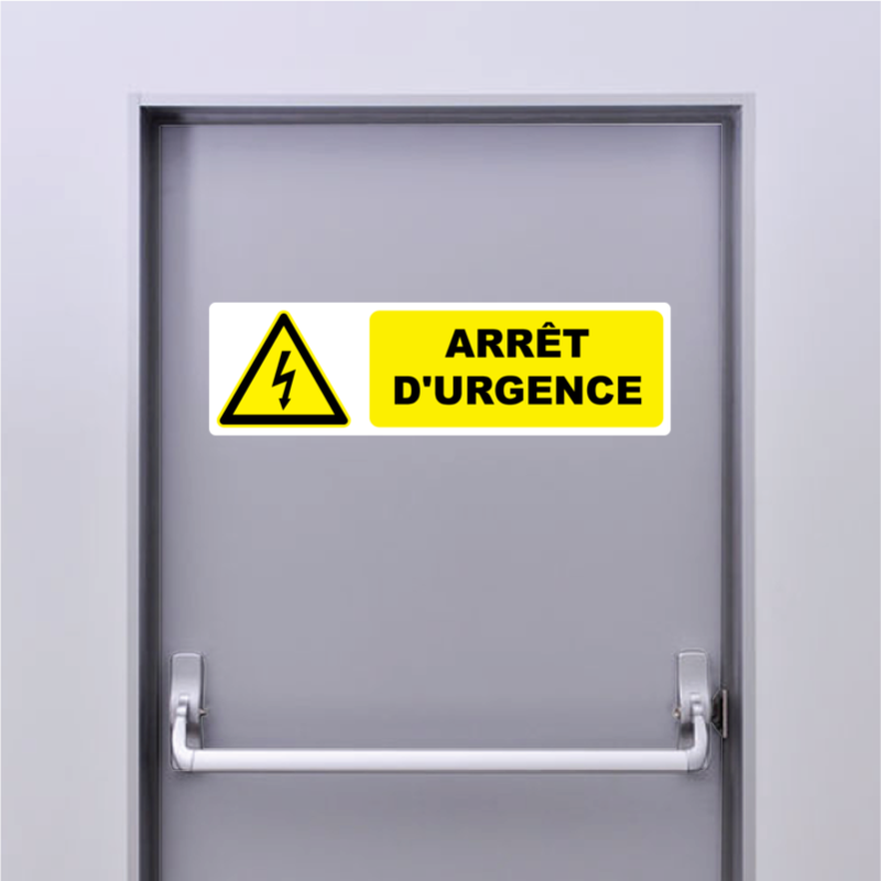 Autocollant Pictogramme arrêt d'urgence