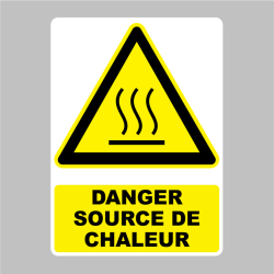 Sticker Panneau danger source de chaleur