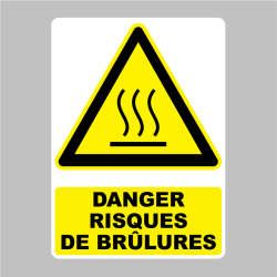 Sticker Panneau danger risques de bûlures