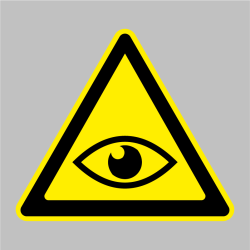 Sticker danger risques pour les yeux