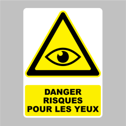 Sticker Panneau danger risques pour les yeux