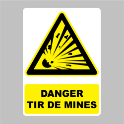 Sticker Panneau danger tir de mines