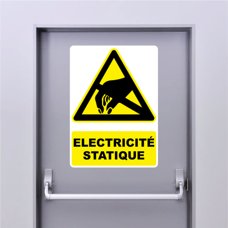 Autocollant Panneau danger électricité statique