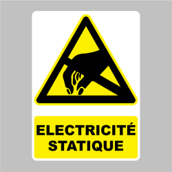 Sticker Panneau danger électricité statique