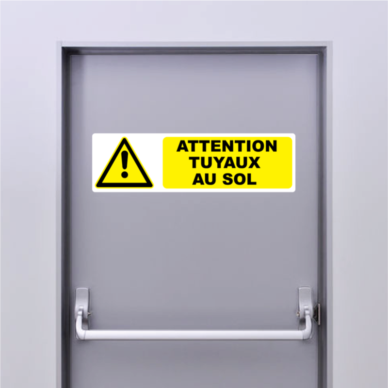 Autocollant Pictogramme attention tuyaux au sol