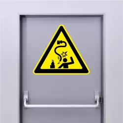 Autocollant Danger risque de coup de fouet électrique
