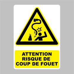 Sticker Panneau attention risque de coup de fouet