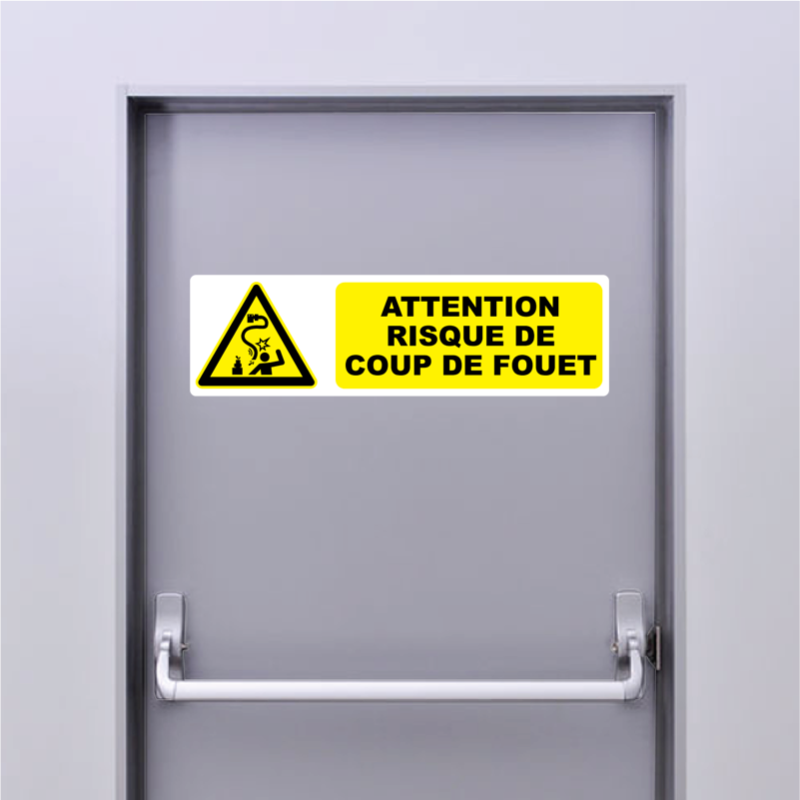 Autocollant Pictogramme attention risque de coup de fouet