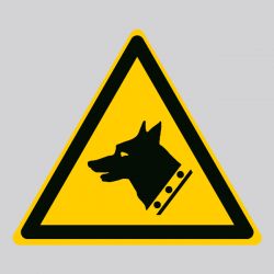 Autocollant Panneau danger chien de garde - ISO7010 - W013