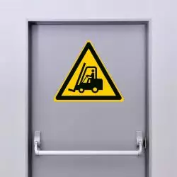 Autocollant Panneau danger chariots élévateurs et autres véhicules industriels - ISO7010 - W014