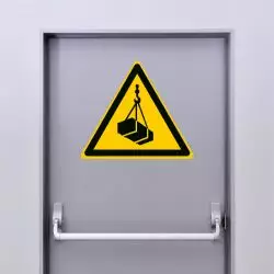 Autocollant Panneau danger charges suspendues - ISO7010 - W015