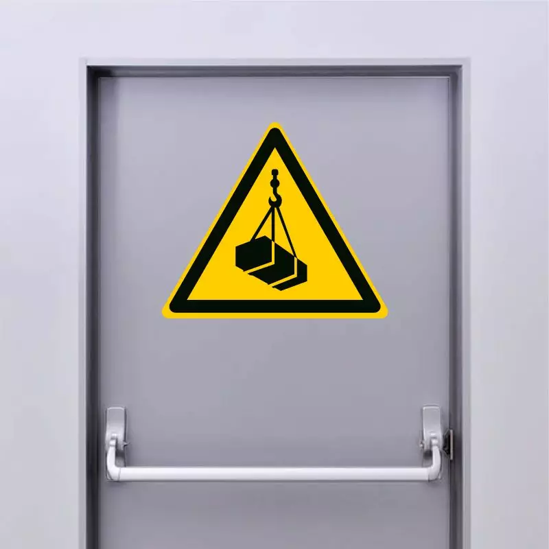 Autocollant Panneau danger charges suspendues - ISO7010 - W015