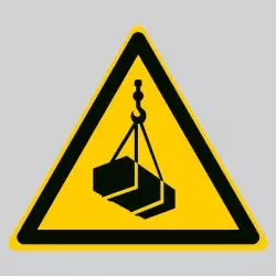 Autocollant Panneau danger charges suspendues - ISO7010 - W015