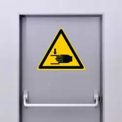 Autocollant Panneau danger écrasement des mains - ISO7010 - W024
