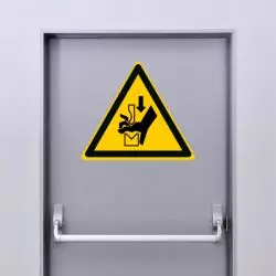 Autocollant Panneau danger écrasement de la main - ISO7010 - W030