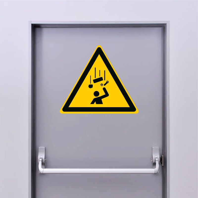 Autocollant Panneau danger chute d'objets - ISO7010 - W035 Autocollant Panneau danger chute d'objets - ISO7010 - W035
