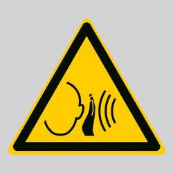 Autocollant Panneau danger bruit fort soudain - ISO7010 - W038