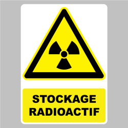 Autocollant Panneau Danger Stockage Radioactif
