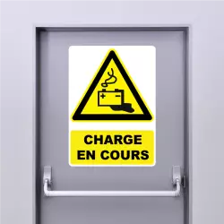 Sticker Panneau Danger Batterie charge en cours