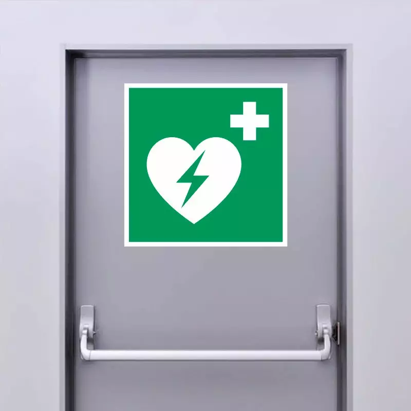 Autocollant Panneau DAE - Défibrillateur automatique externe - ISO7010 - E010