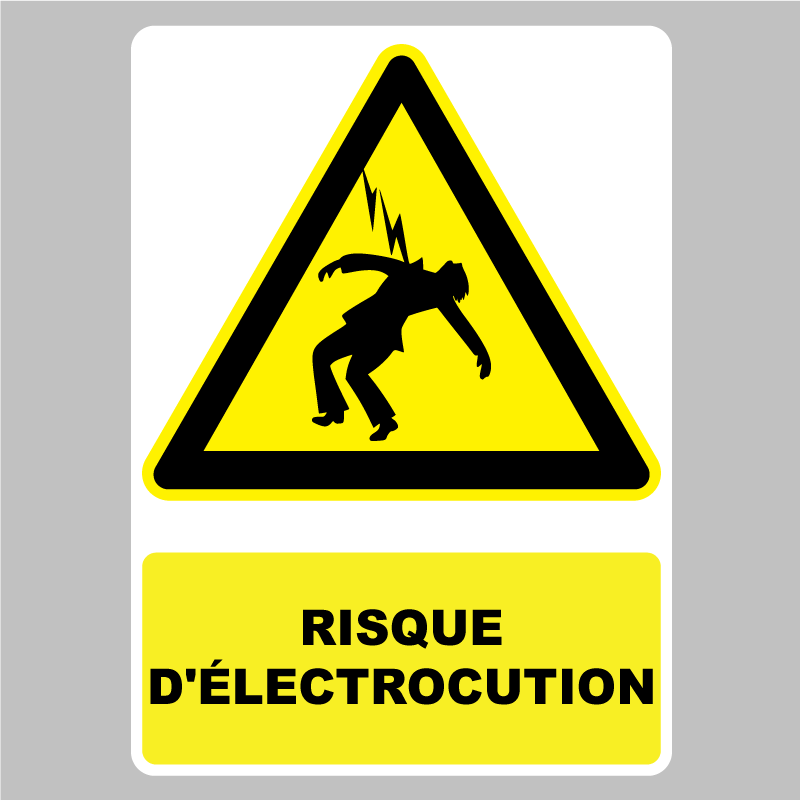 Autocollant Panneau risque d'électrocution | Zone Signaletique