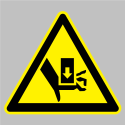 Autocollant Danger Risque d'écrasement des mains