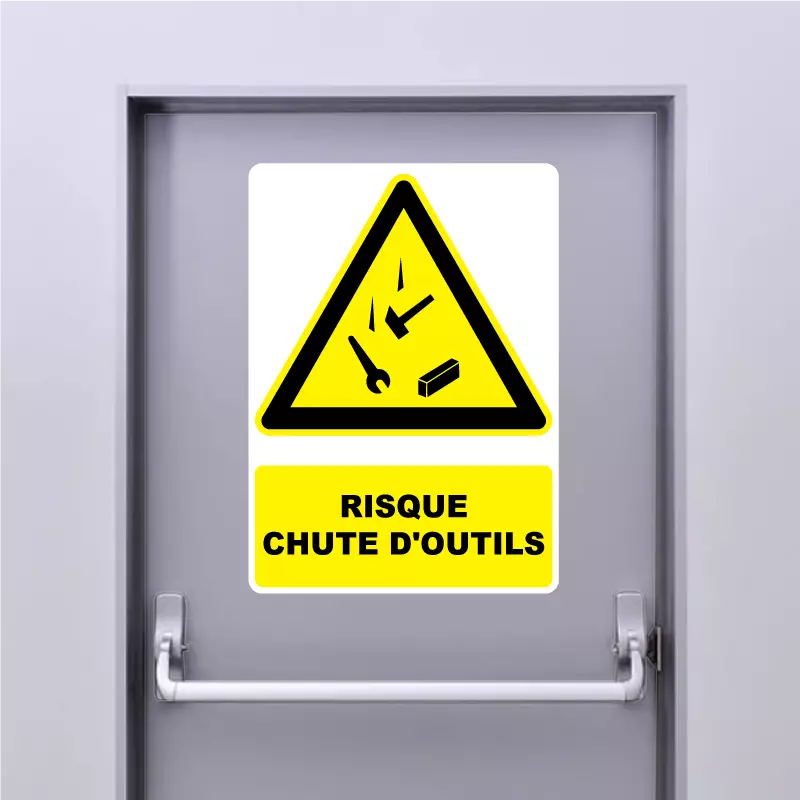 Sticker Pictogramme risque Chute d'outils Sticker Pictogramme risque Chute d'outils