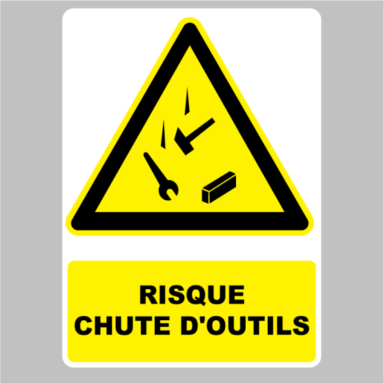 Autocollant Pictogramme Risque Chute D Outils Zone Signaletique