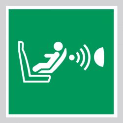 Autocollant Panneau Système de détection de la présence d'un siège enfant et de son orientation (CPOD) - ISO7010 - E014