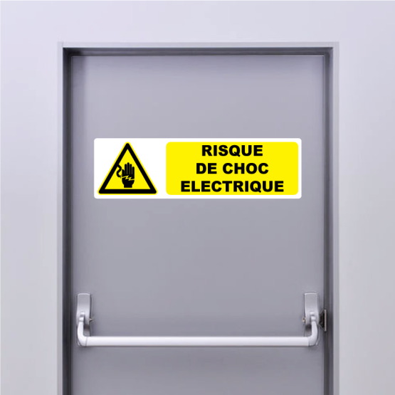 Autocollant Pictogramme Risque De Choc Electrique Zone Signaletique