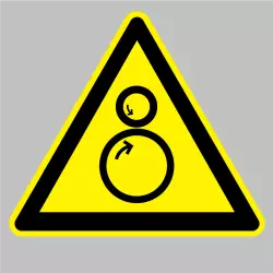 Autocollant Danger Rouleaux contrarotatifs