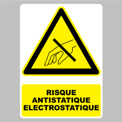 Autocollant Pictogramme Risque Antistatique Electrostatique