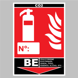 Sticker Extincteur Classe BE - CO2