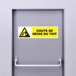 Autocollant Panneau Danger Chute de Neige Du Toit