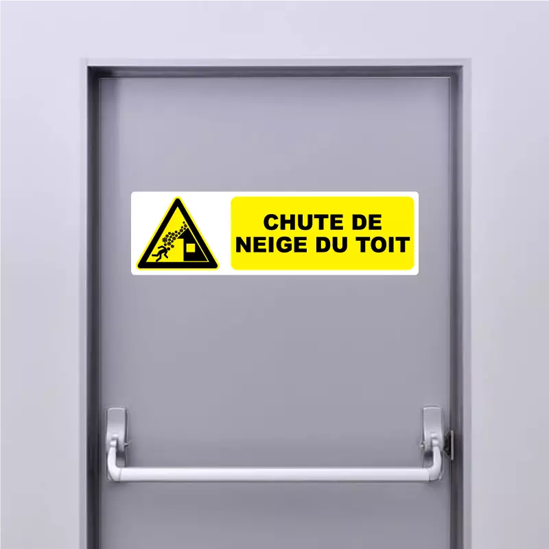 Autocollant Panneau Danger Chute de Neige Du Toit Autocollant Panneau Danger Chute de Neige Du Toit