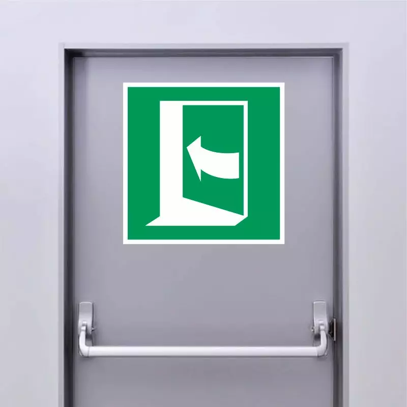 Autocollant Panneau Porte qui s'ouvre en poussant sur son côté gauche - ISO7010 - E022 Autocollant Panneau Porte qui s'ouvre en poussant sur son côté gauche - ISO7010 - E022