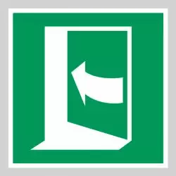 Autocollant Panneau Porte qui s'ouvre en poussant sur son côté gauche - ISO7010 - E022