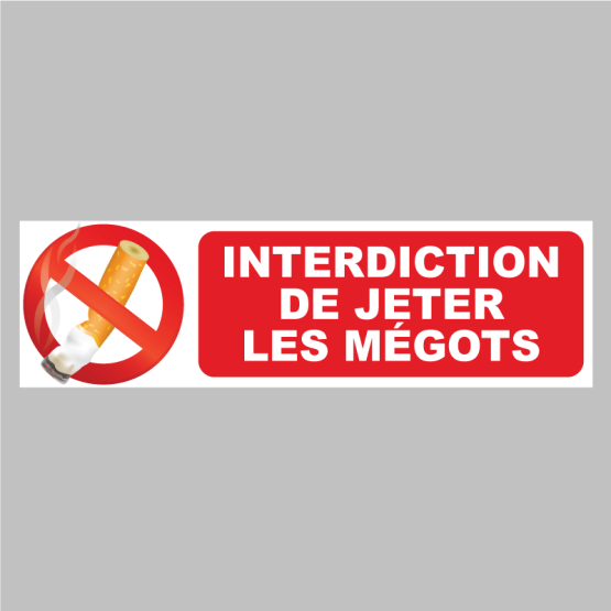 Autocollant Pictogramme Interdiction De Jeter Les Mégots Zone Signaletique 