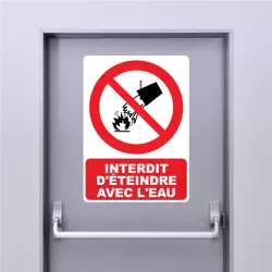 Sticker Pictogramme Interdit d'éteindre avec l'eau