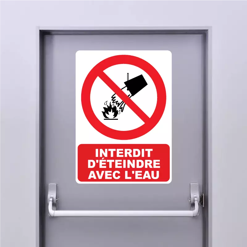 Sticker Pictogramme Interdit d'éteindre avec l'eau