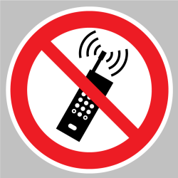 Autocollant téléphones portables interdits